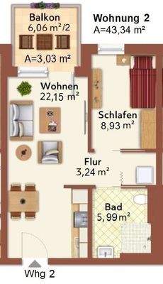 Grundriss Wohnung 2