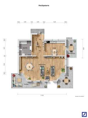 Grundriss 1. OG Möbeliert