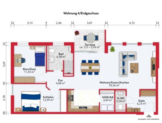 Grundriss Wohnung 4