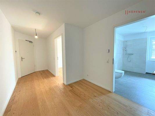 Eingang, Flur. Aus Diskretion zeigen wir keine aktuellen Bilder, die gezeigten Bilder stammen aus der Fertigstellung vor Erstbezug