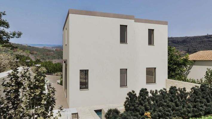 Kreta, Drakona: Neubau-Projekt! Einfamilienhaus mit Pool zu verkaufen