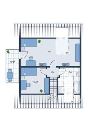 Dachgeschoss mit Möbliervorschlag