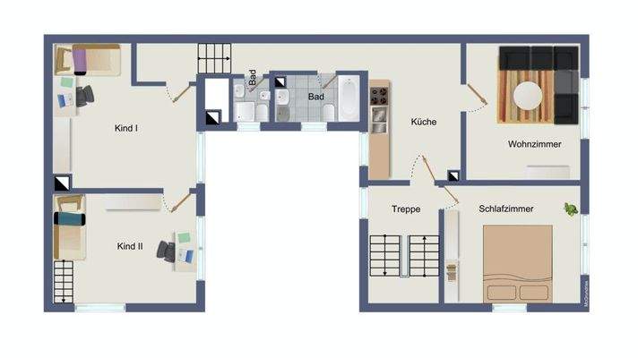 Obergeschoss (kein Maßstab)