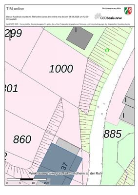 Lageplan (Flurstück 1000)