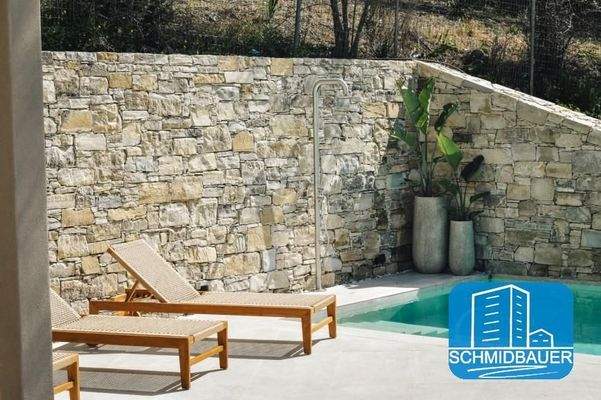 Kreta, Listaros: Moderne Villa mit Meer- und Bergblick, Gästewohnung und Pool zu verkaufen