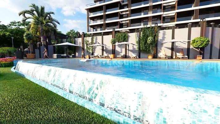 Apartments with Pool and Underground Parking in Güzelyalı