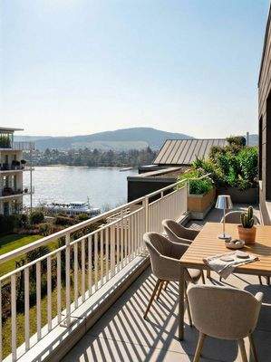 2. Balkon nach Osten mit KI möbliert