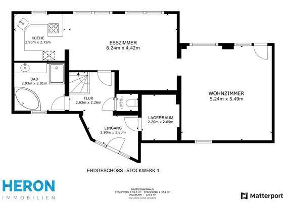 Große Wohnung - Grundriss EG