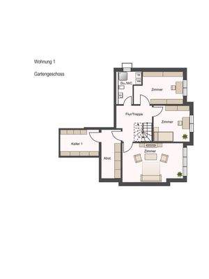 Grundriss WE 01 Gartengeschoss