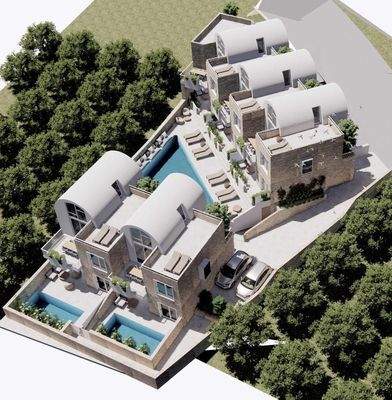 Kreta, Kalyves: 150 Meter zum Meer - Luxusvilla mit Meerblick und privatem Pool in kleinem Komplex zu verkaufen