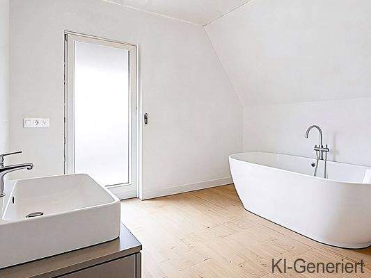  ...mit freistehender Badewanne aus