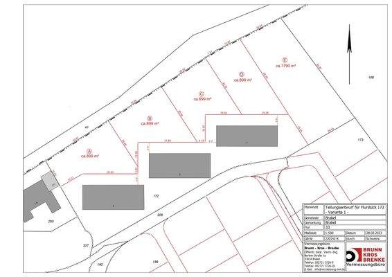 Teilungsentwurf-Flst-172 - Variante 1