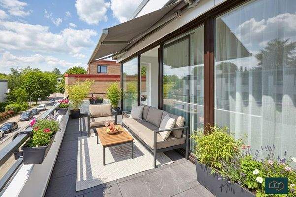 Dachterrasse in Südwestausrichtung visualisiert mit KI