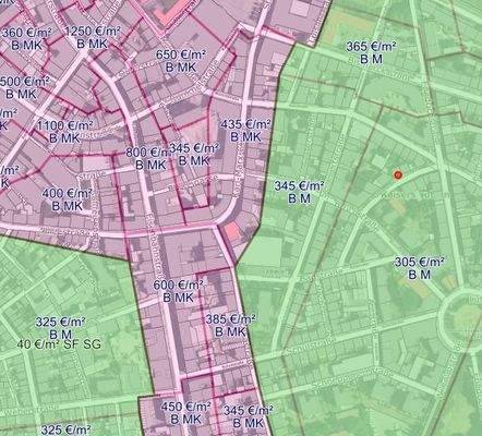 Karpfenstraße 4 Fläche Bodenrichtwert 305€ je qm.j