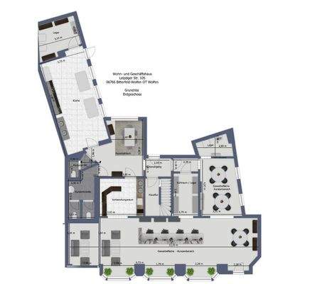 Grundriss Erdgeschoss  mit Bemaßung