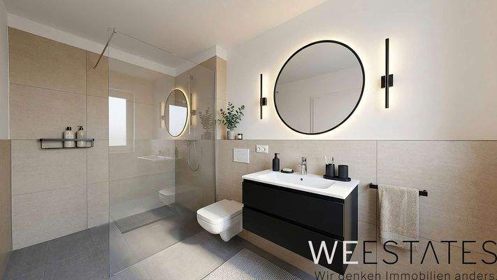 Duschbad - Möblierungsbeispiel