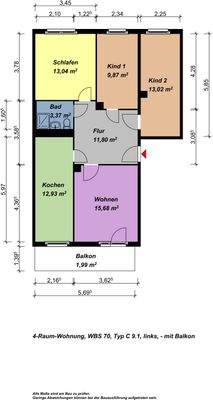 Grundriss mit Balkon