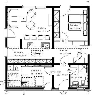 Bungalow Tiny Grundrissvariante