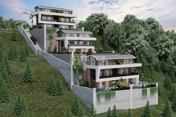 Semi-Detached Sea-View Villas with Private Pools in Tepe Alanya