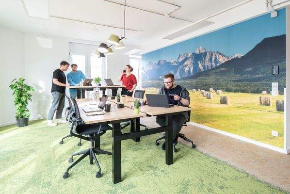 Schreibtisch im Coworking Space | Flat Mitgliedschaft