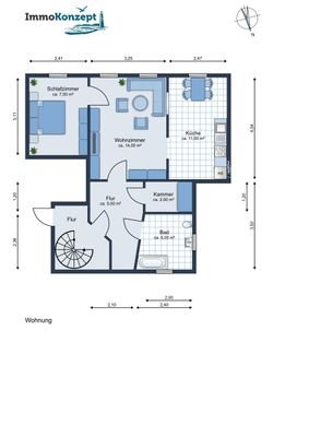 Grundriss Wohneinheit Obergeschoss links