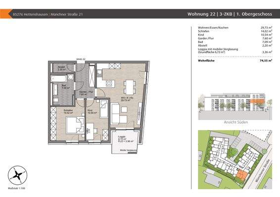 Grundriss Wohnung 22