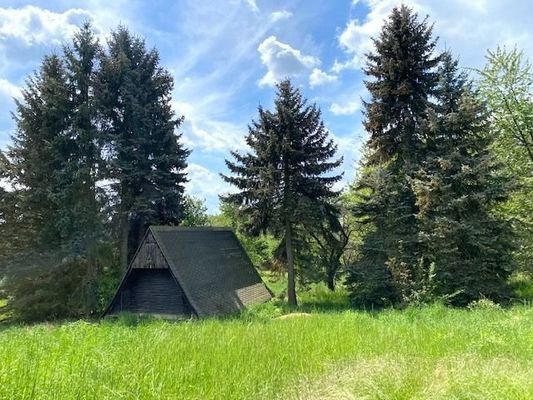 Blick zur Parzelle B (Finnhütte wurde abgerissen)