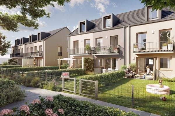 Reihenhäuser Gartenansicht