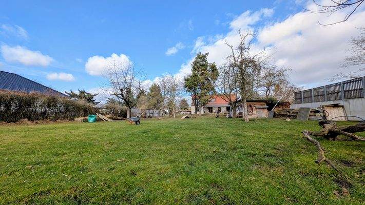Blick vom Garten zum Haus 