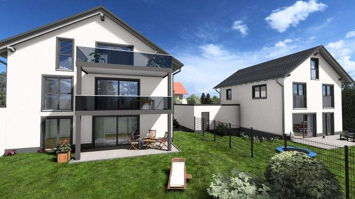 Ansicht Westseite MFH + EFH