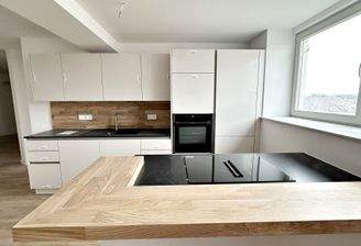 Kochinsel mit Blick in die Küche