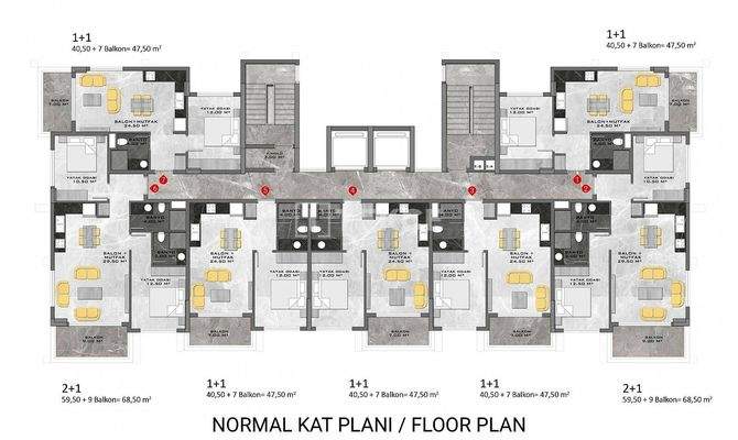 Apartments in a Complex with Rich Facilities in Alanya