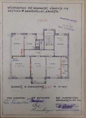 Grundriss Wohnung 1.OG bis 3.OG nahezu identisch