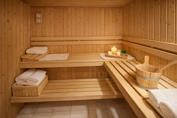 Zwei einladende Saunas