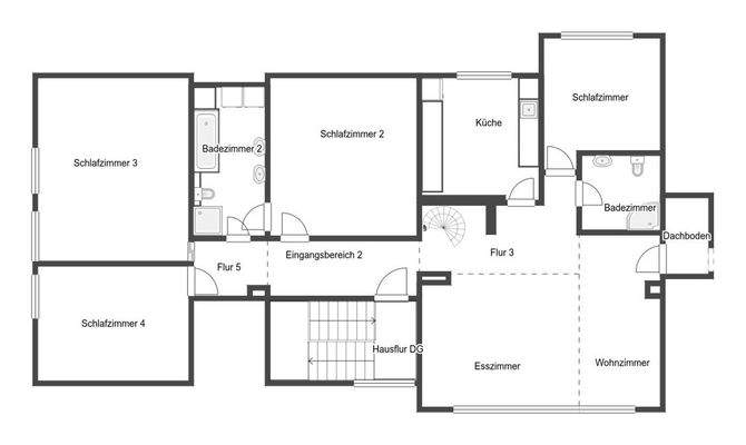 Grundriss Skizze 2. OG