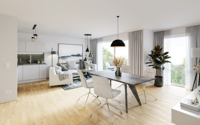 Offene Raumgestaltung mit viel Licht