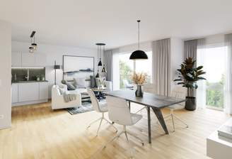 Offene Raumgestaltung mit viel Licht