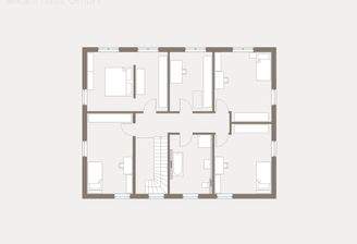 Generation 5V2 Aussenansicht mit möglichem Mustergrundriss Obergeschoss