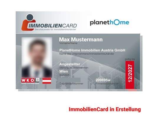 Immobiliencard in Bearbeitung