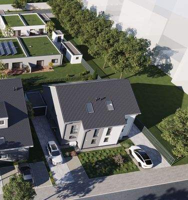 Vogelperspektive Doppelhaushälften