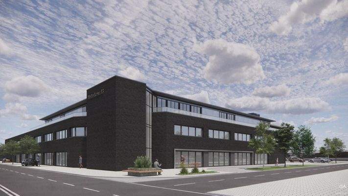 Modernes Gebäude mit Klinkerfassade