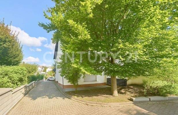 Große Einfahrt mit Zugang zur Garage