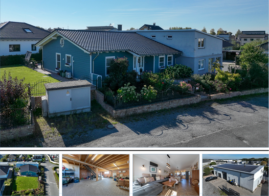 Bungalow mit Gewerbehalle