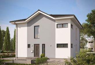 Modernes Einfamilienhaus mit vielen Fenstern