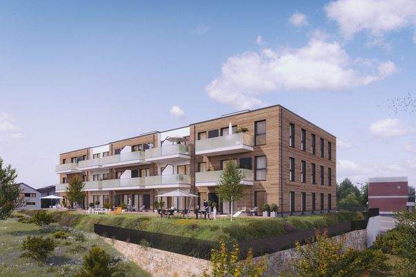 Großzügige Balkone, Terrassen und viel Grünfläche