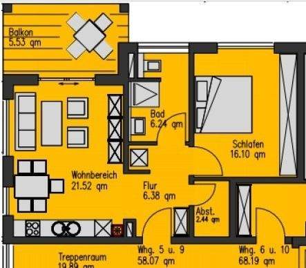 Grundrissplan Whg. 9
