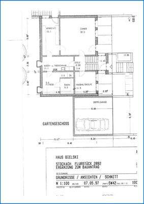 Grundriss Tiefparterre mit Doppelgarage
