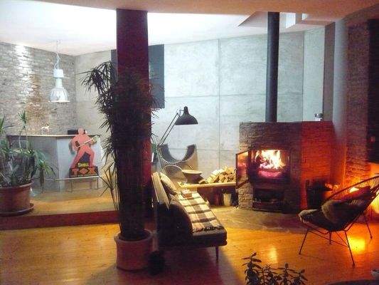 Winterimpression mit Kamin