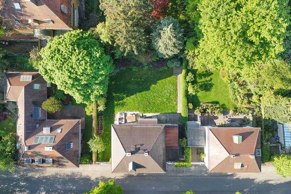 Grundstück aus der Vogelperspektive.