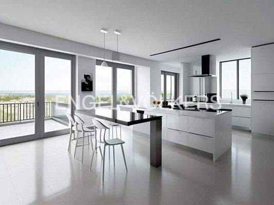 Einrichtungsbeispiel mit offener Küche